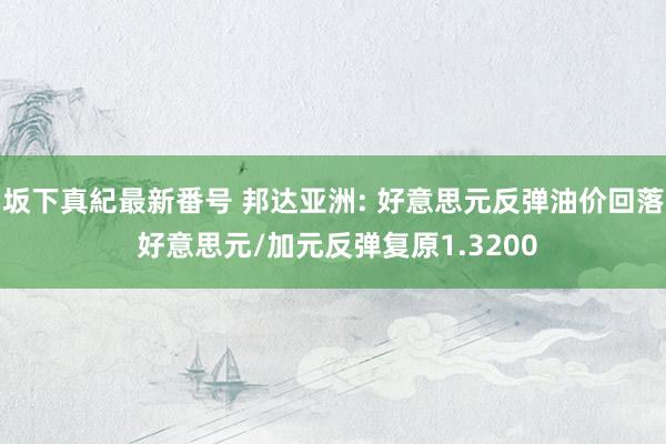 坂下真紀最新番号 邦达亚洲: 好意思元反弹油价回落 好意思元/加元反弹复原1.3200