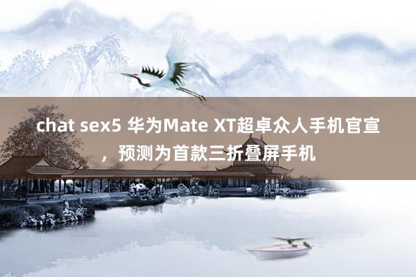 chat sex5 华为Mate XT超卓众人手机官宣，预测为首款三折叠屏手机