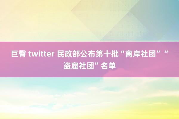 巨臀 twitter 民政部公布第十批“离岸社团”“盗窟社团”名单