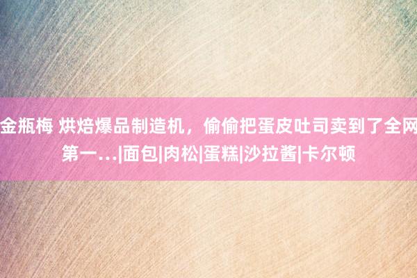 金瓶梅 烘焙爆品制造机，偷偷把蛋皮吐司卖到了全网第一…|面包|肉松|蛋糕|沙拉酱|卡尔顿